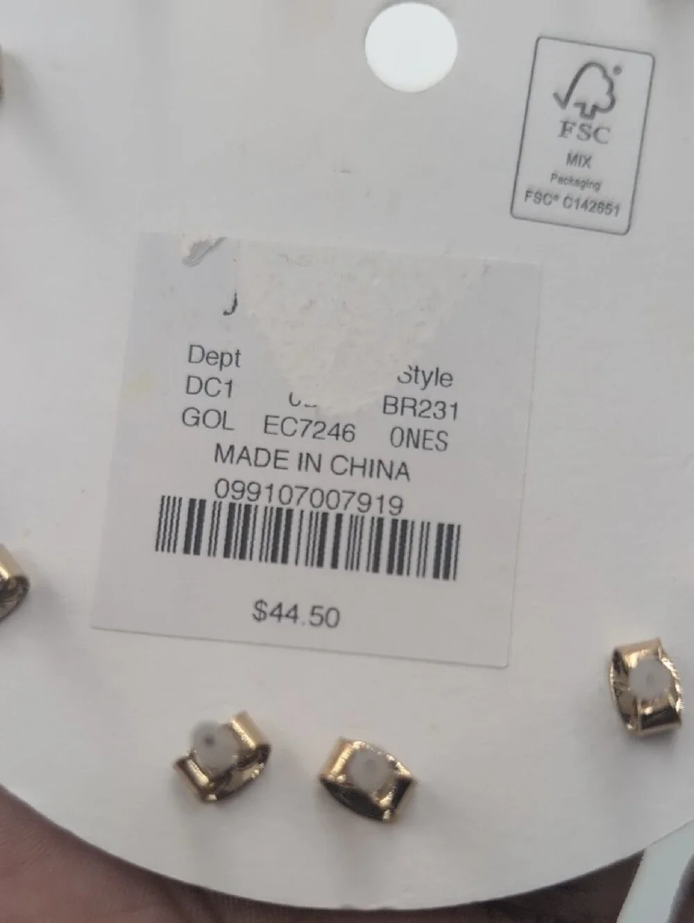 J. Crew Gold-Tone Mixed Stud Earring Set with Crystal Accents 0107